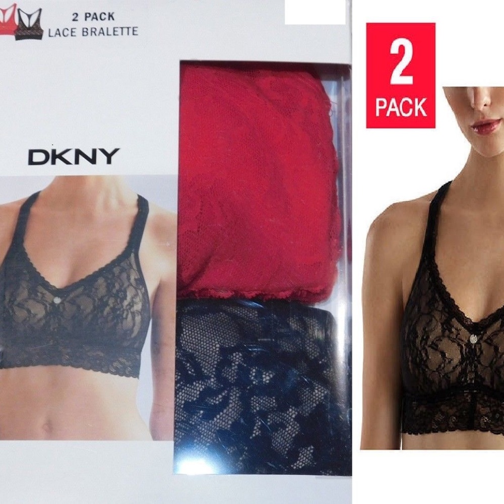 DKNY Intimates Signature Lace Bralette Bra- 2Pack